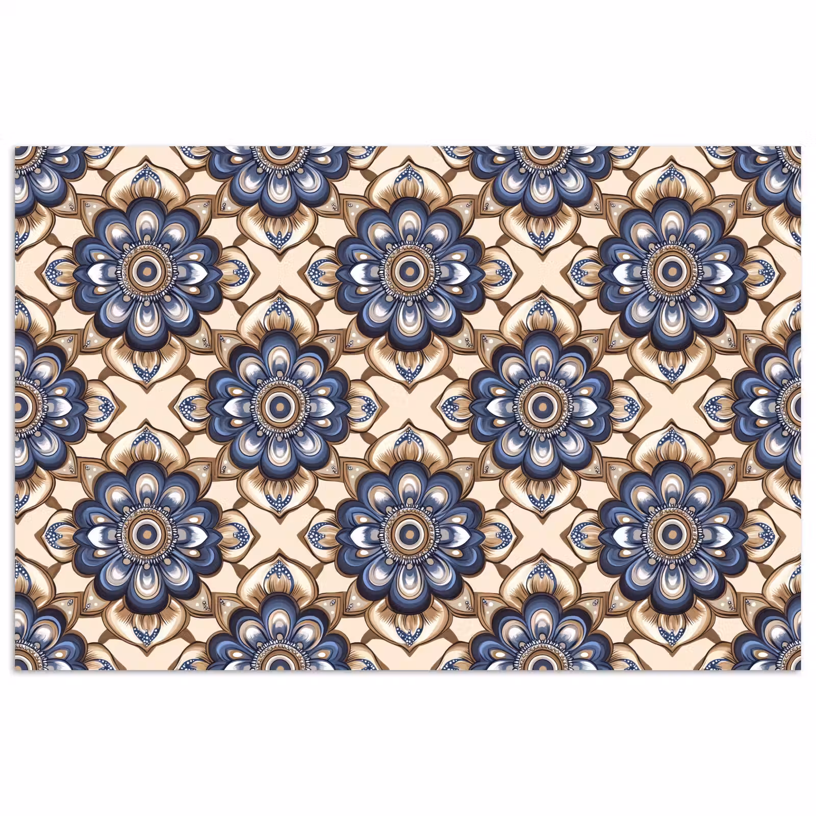 Poster - Floraal - Ornament - Blauw — 1