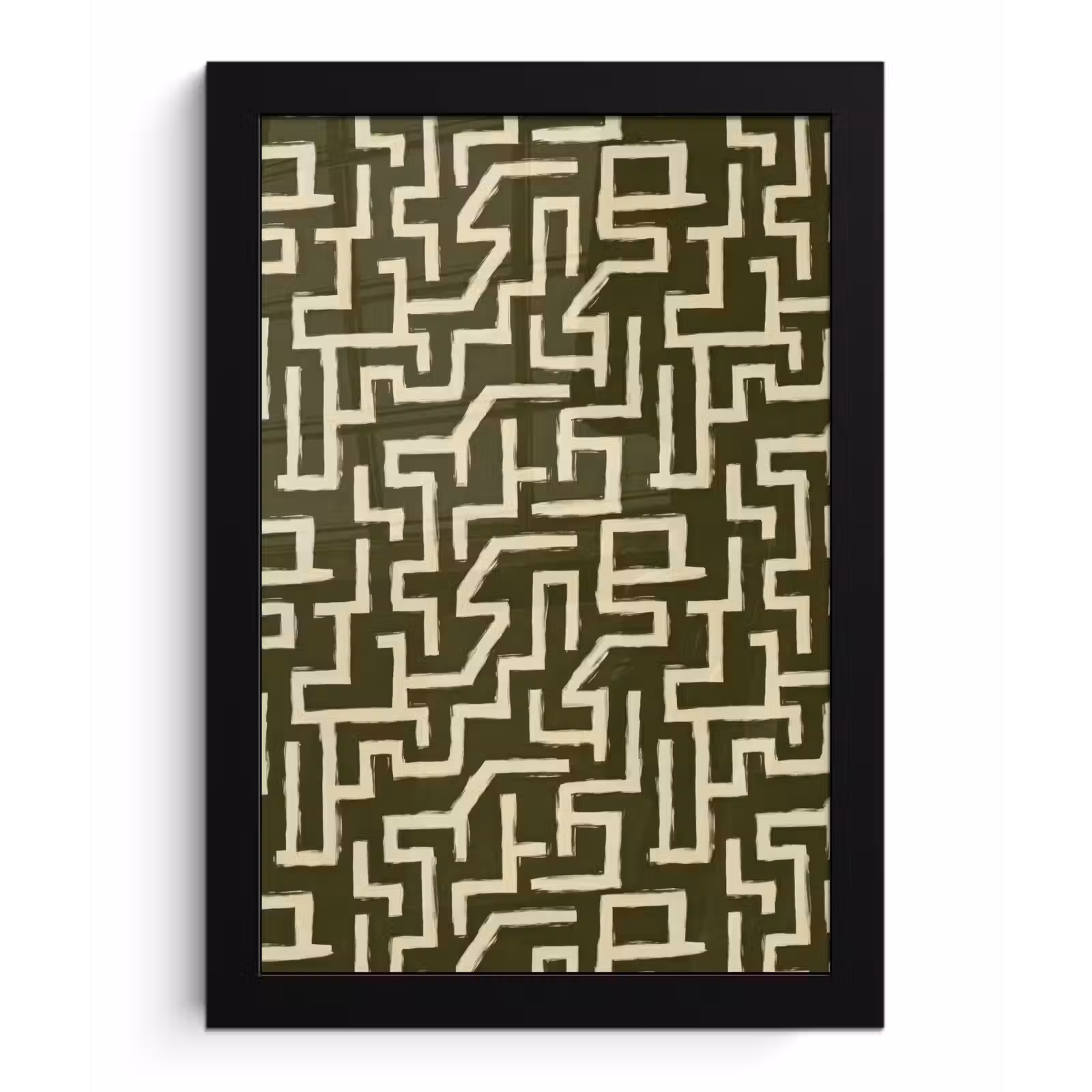 Poster met lijst - Abstract - Lijnen - Groen — 1