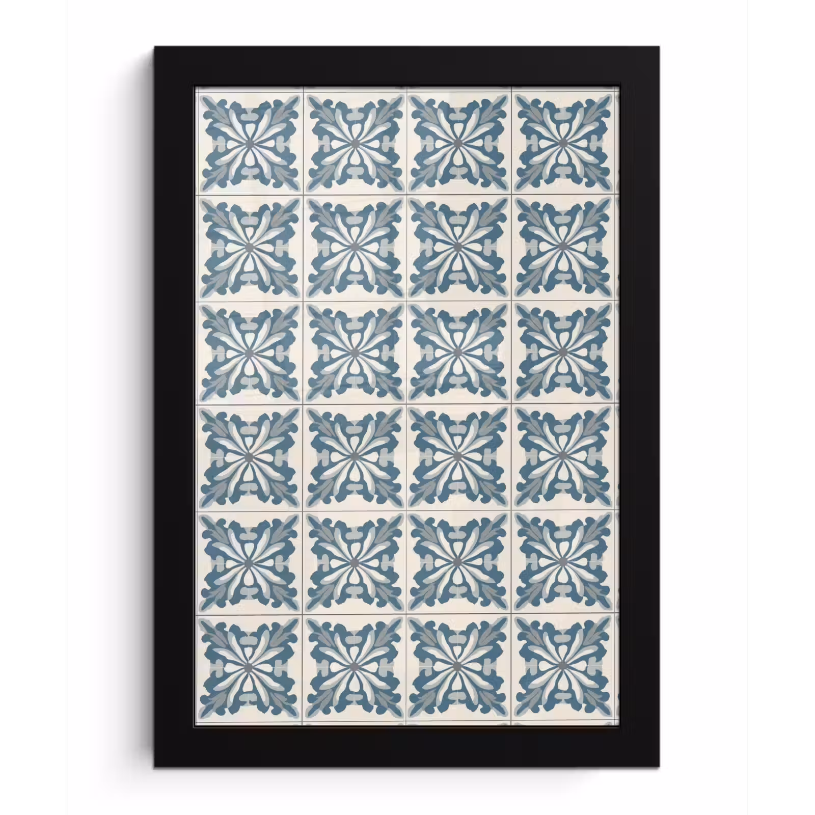 Poster met lijst - Dessin - Tegel - Blauw — 1