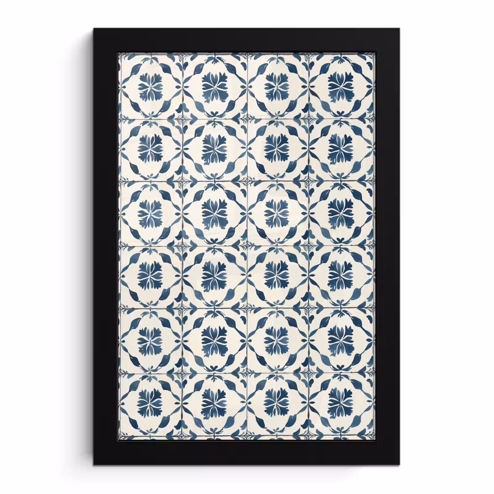 Poster met lijst - Grafisch - Tegel - Blauw — 1