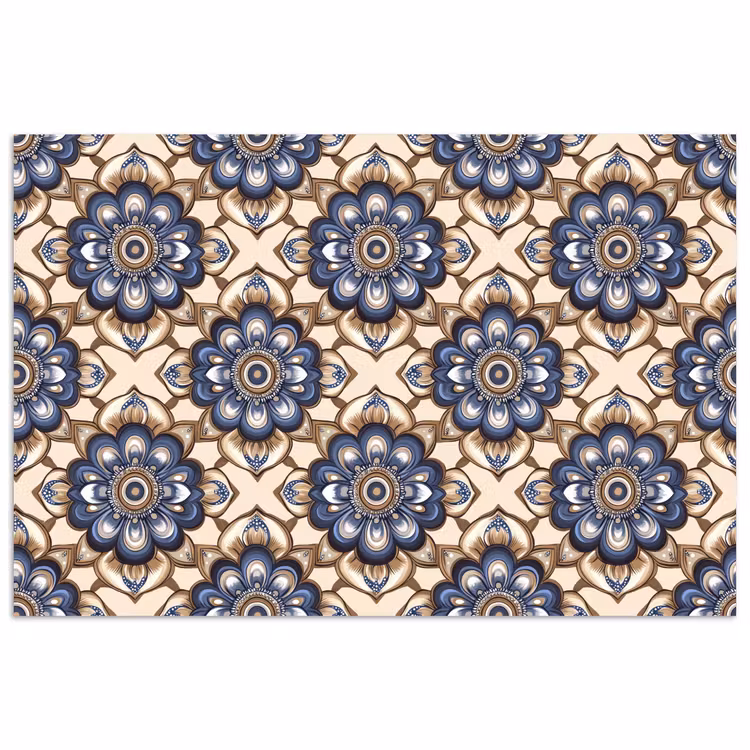 Poster - Floraal - Ornament - Blauw — 1