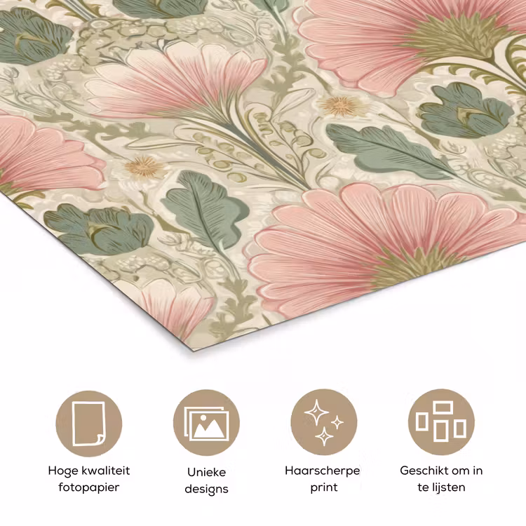 Poster - Klassiek - Patroon - Roze — 5