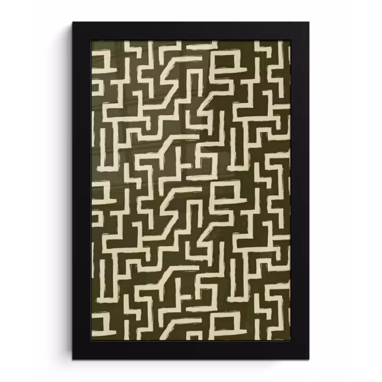 Poster met lijst - Abstract - Lijnen - Groen — 1
