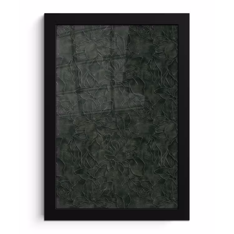 Poster met lijst - Bloemen - Lijnen - Groen — 1