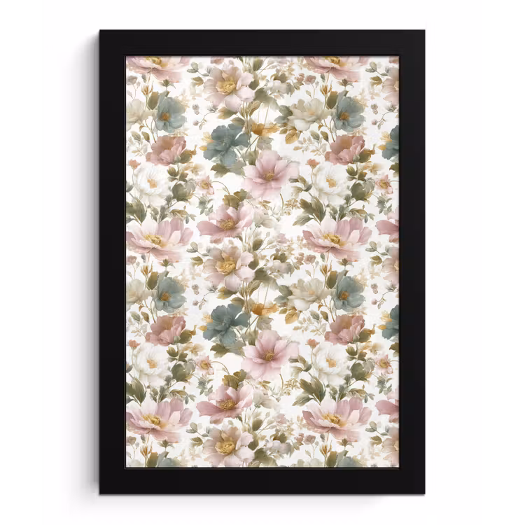 Poster met lijst - Bloemen - Patroon - Pastel — 1