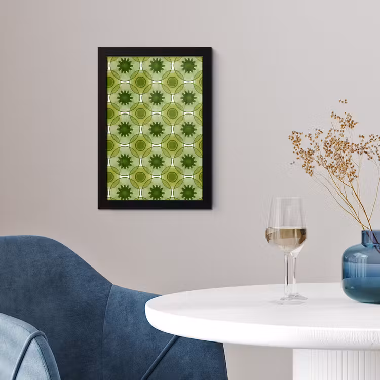 Poster met lijst - Cirkels - Patroon - Groen — 2