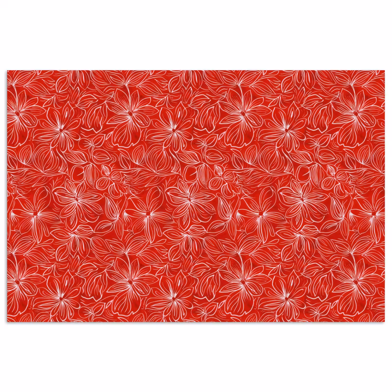 Poster - Bloemen - Patroon - Rood — 1