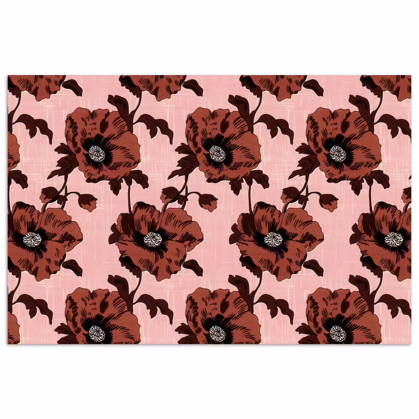 Poster - Bloemen - Retro - Rood — 1