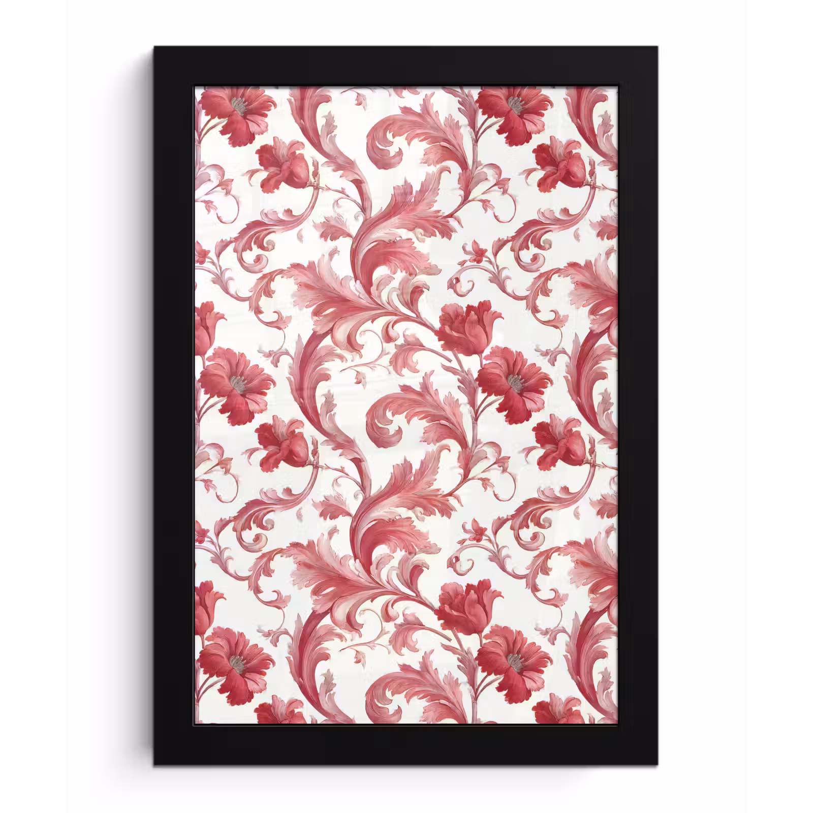 Poster met lijst - Barok - Patroon - Rood — 1