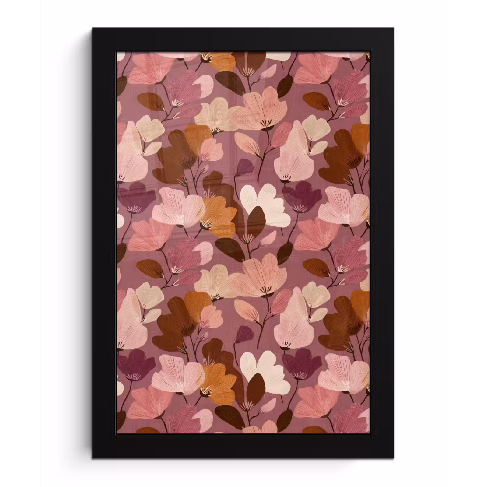 Poster met lijst - Bloem - Patroon - Roze — 1