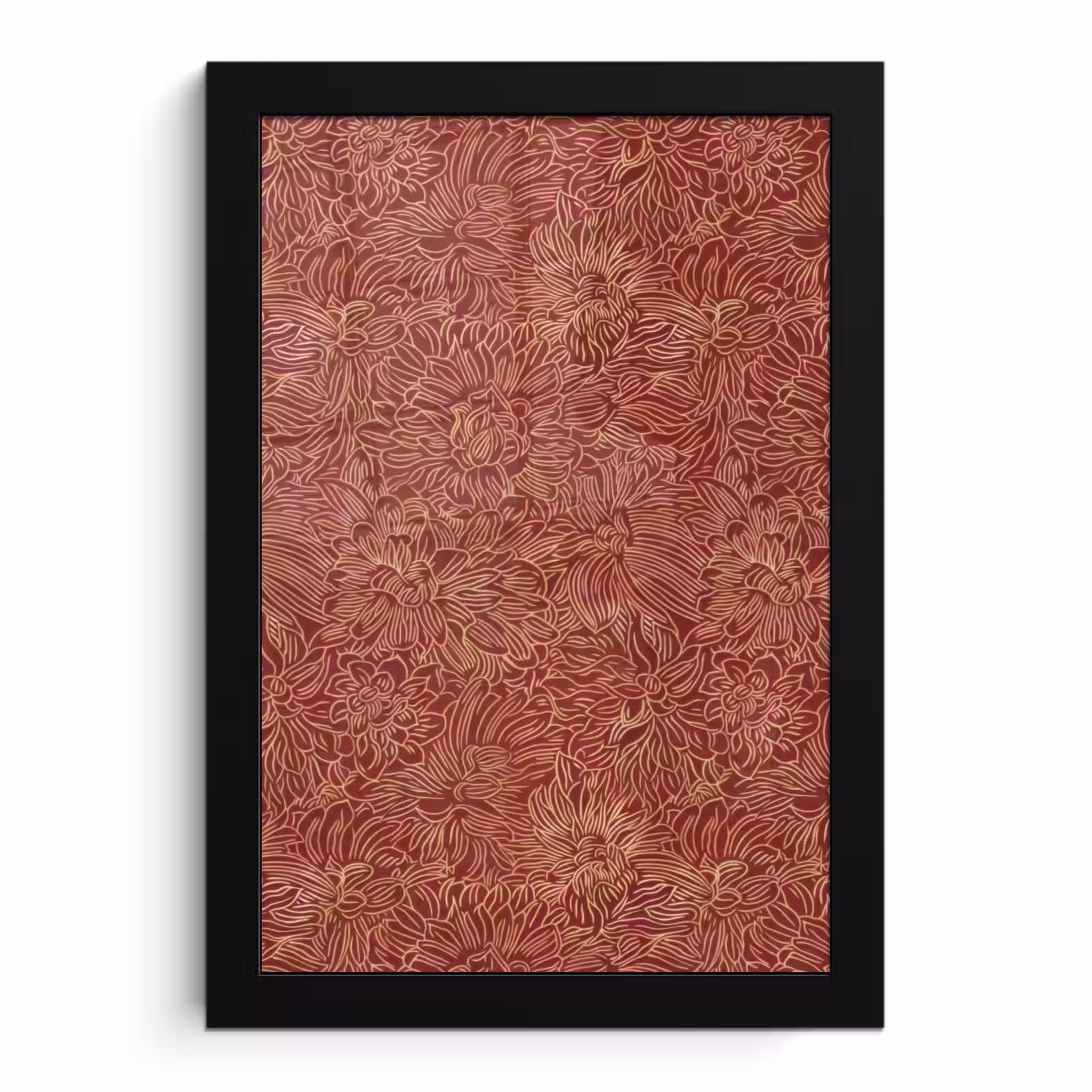 Poster met lijst - Bloemen - Motief - Rood — 1