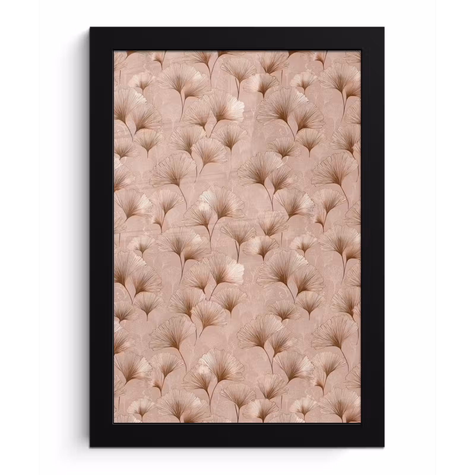 Poster met lijst - Ginkgo - Patroon - Roze — 1