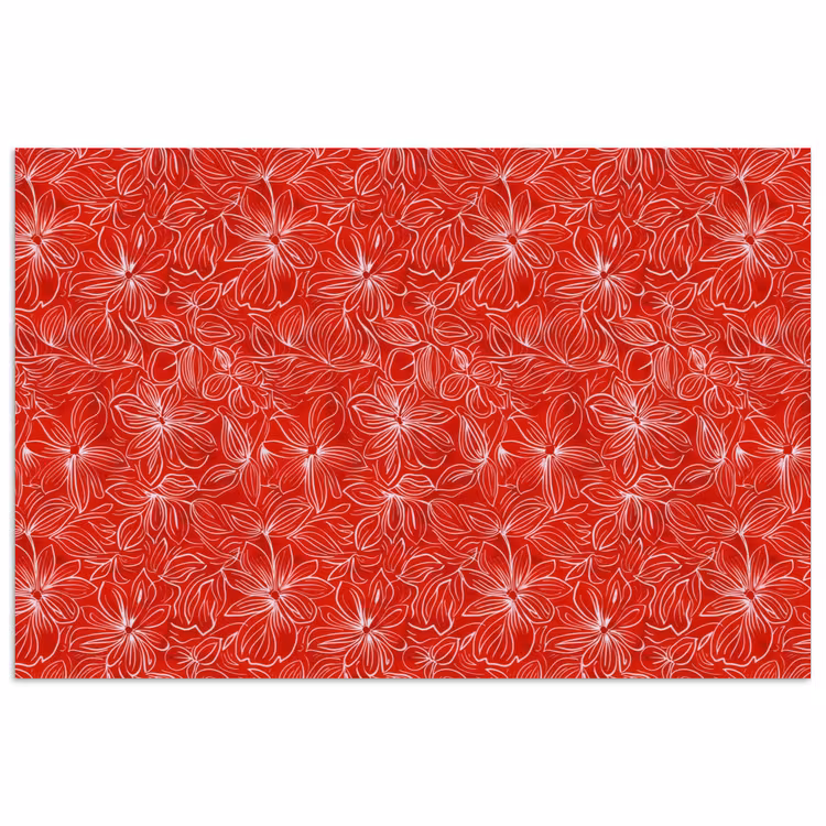 Poster - Bloemen - Patroon - Rood — 1