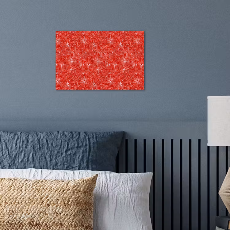 Poster - Bloemen - Patroon - Rood — 3
