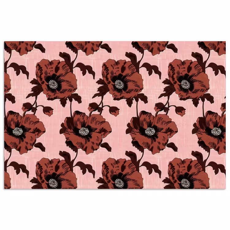 Poster - Bloemen - Retro - Rood — 1