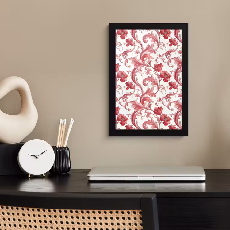 Poster met lijst - Barok - Patroon - Rood — 3
