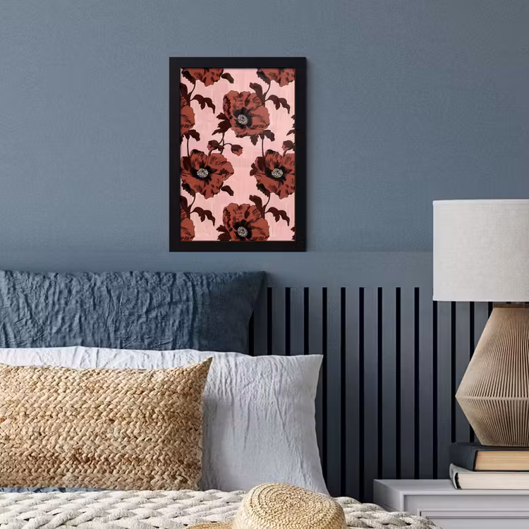 Poster met lijst - Bloemen - Retro - Rood — 4