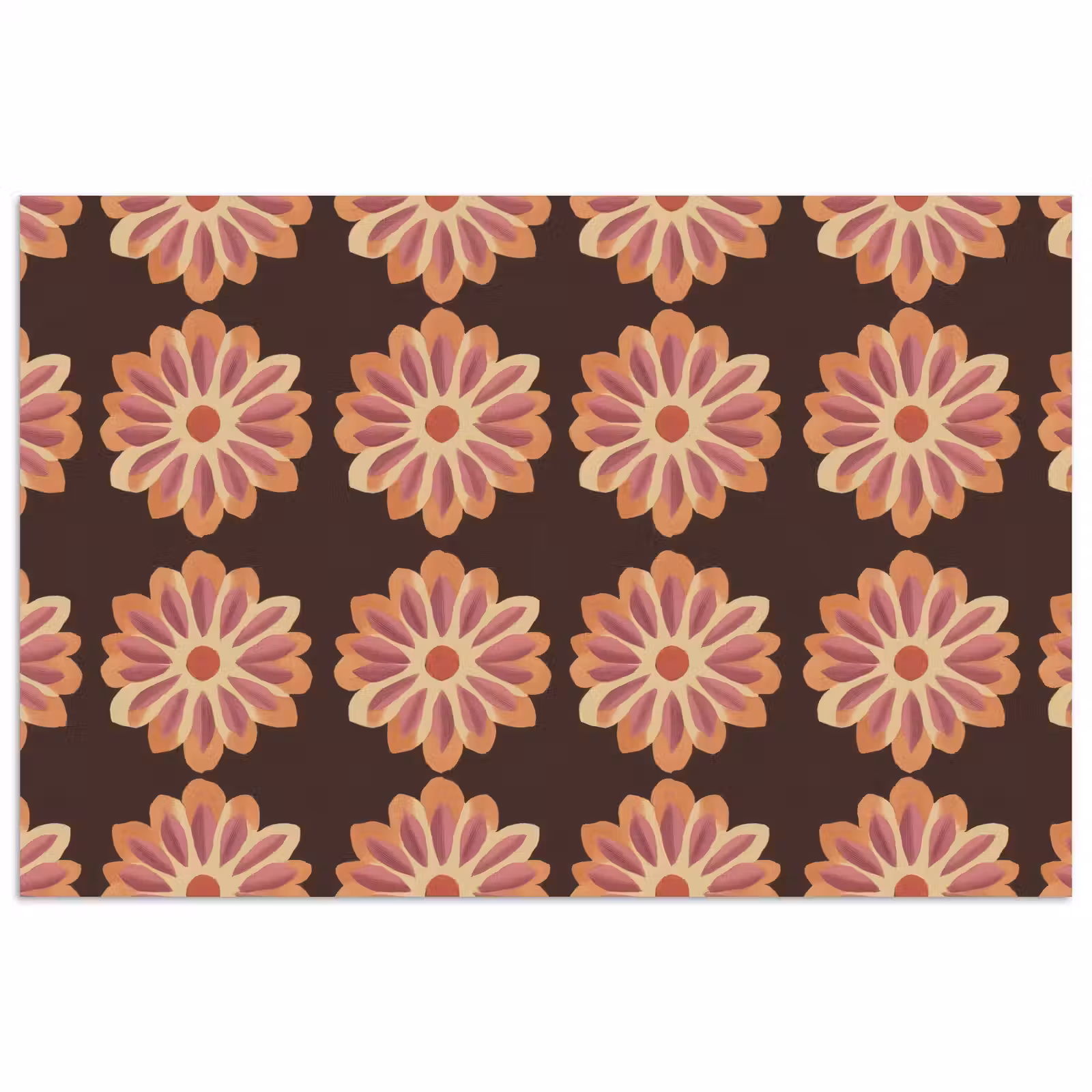 Poster - Bloemen - Patroon - Bruin — 1