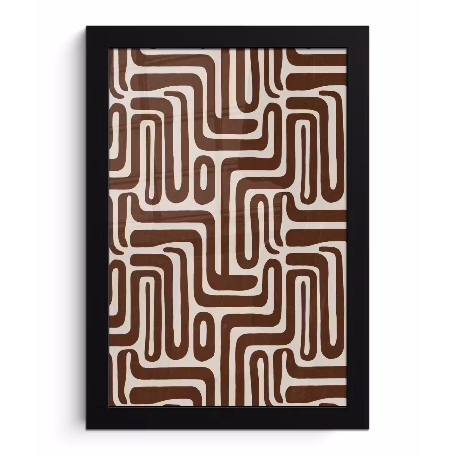 Poster met lijst - Abstract - Patroon - Bruin — 1