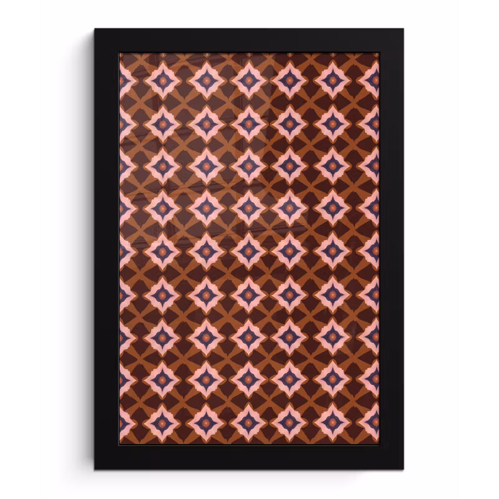 Poster met lijst - Geometrisch - Sierlijk - Bruin — 1