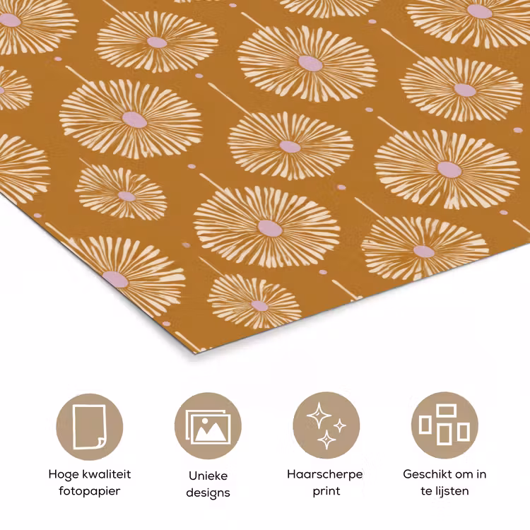 Poster - Bloemen - Modern - Oker — 5