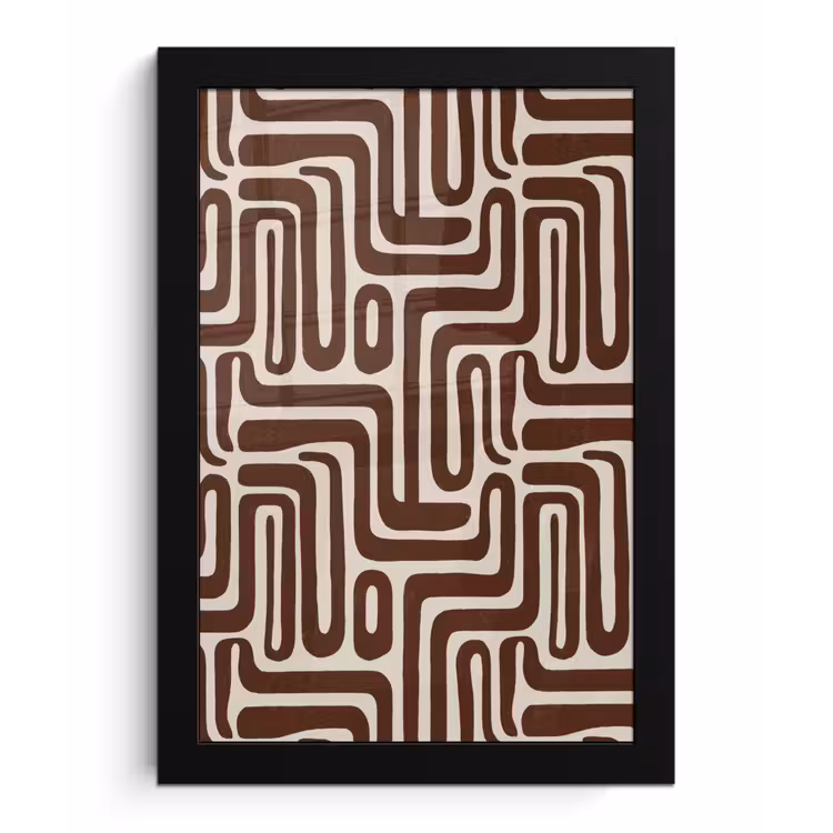 Poster met lijst - Abstract - Patroon - Bruin — 1