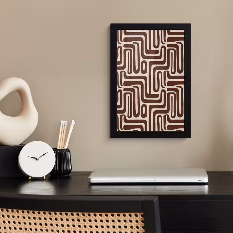 Poster met lijst - Abstract - Patroon - Bruin — 3