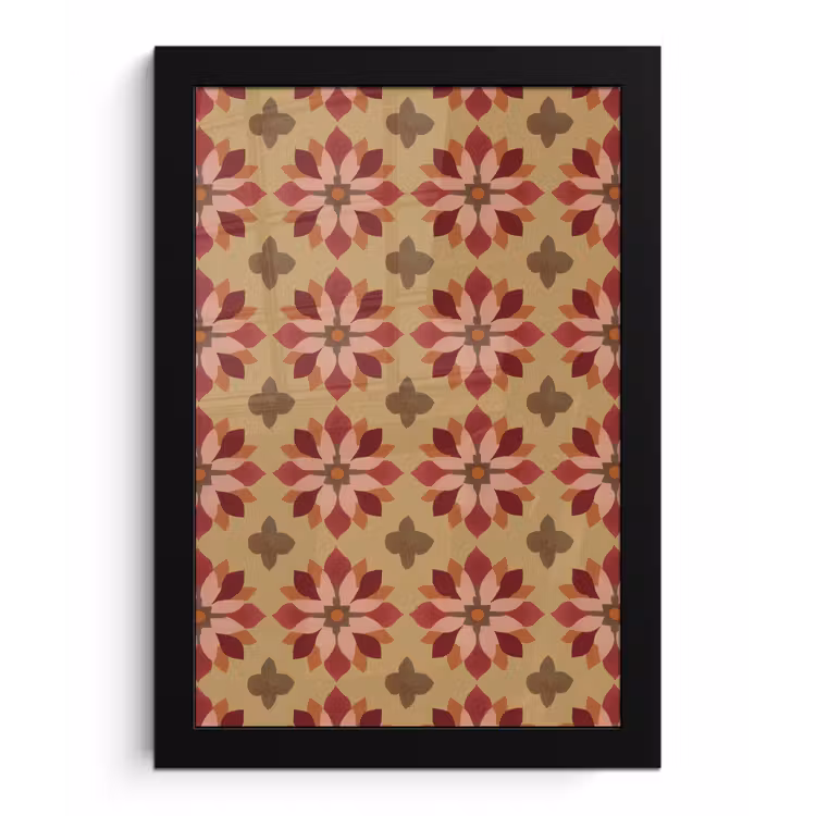 Poster met lijst - Bloemen - Retro - Groen — 1
