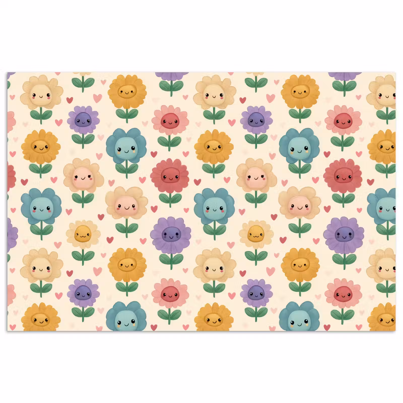 Poster - Bloemen - Hartjes - Kleurrijk — 1