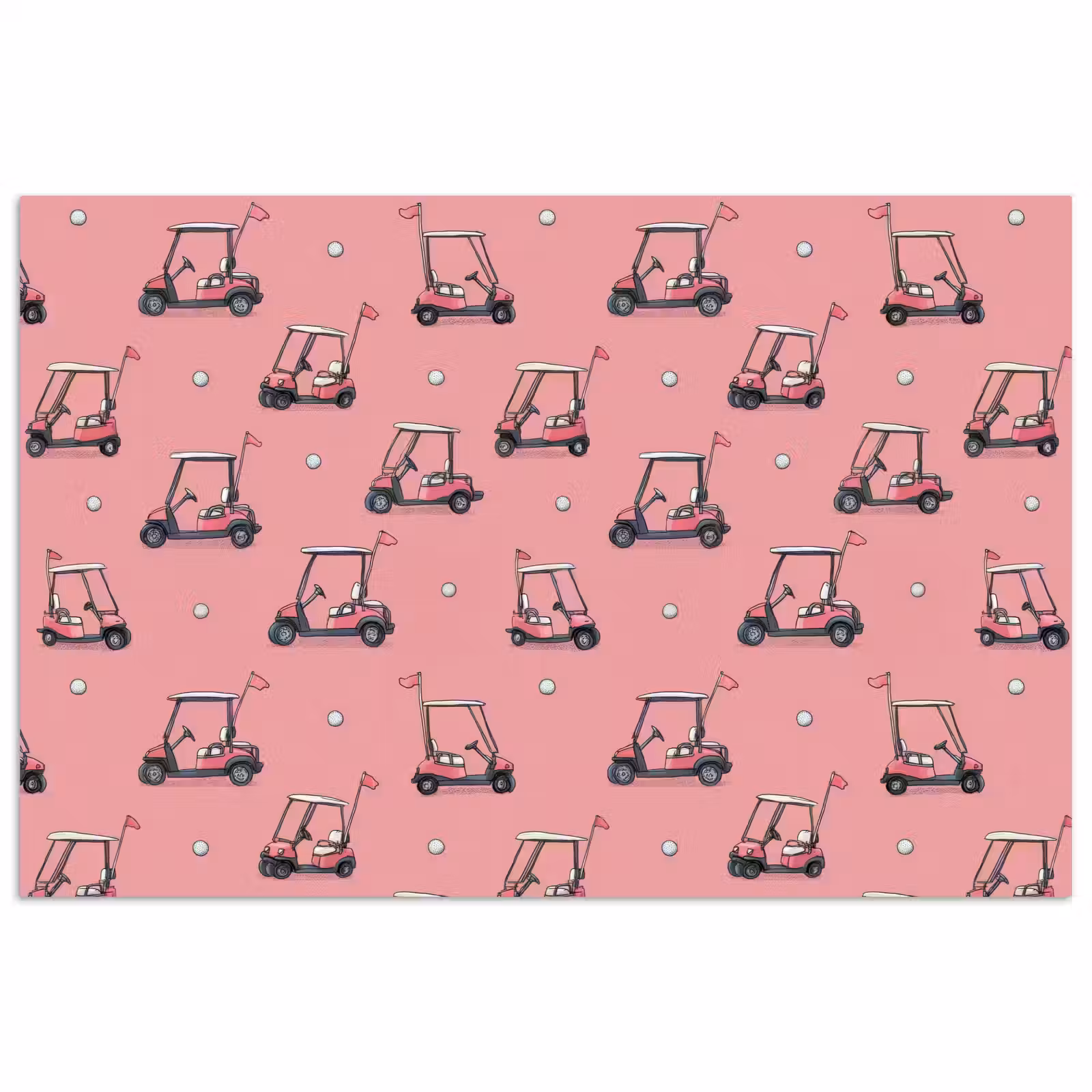 Poster - Golfkar - Retro - Roze — 1