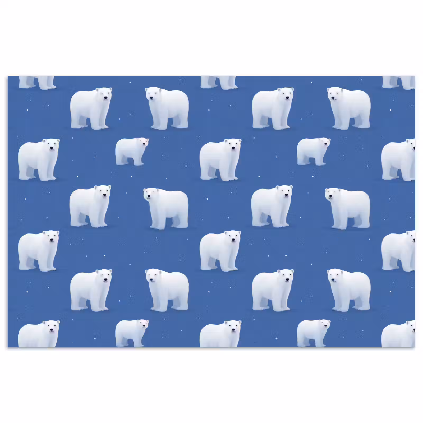 Poster - IJsbeer - Patroon - Blauw — 1