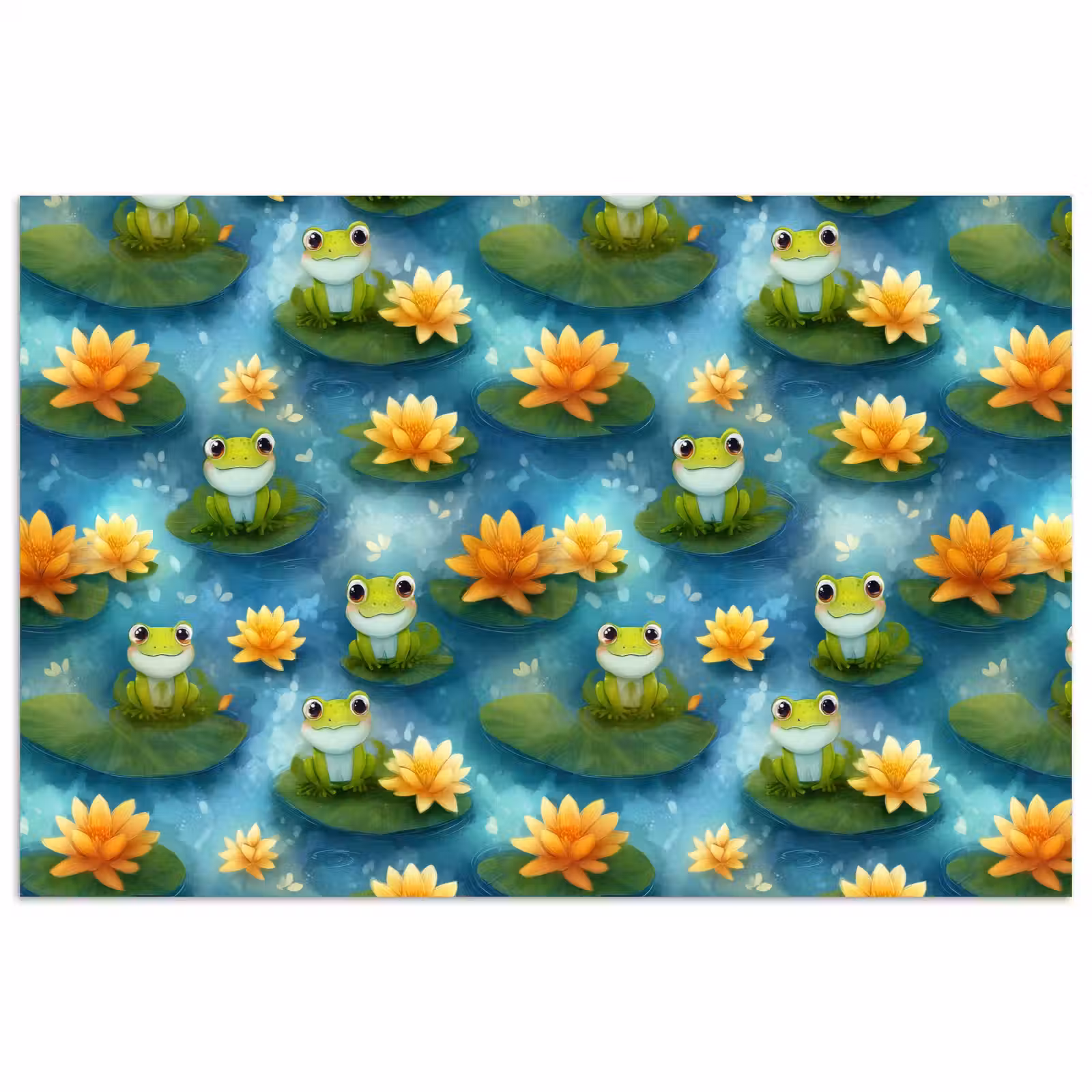 Poster - Kikker - Lelies - Groen — 1