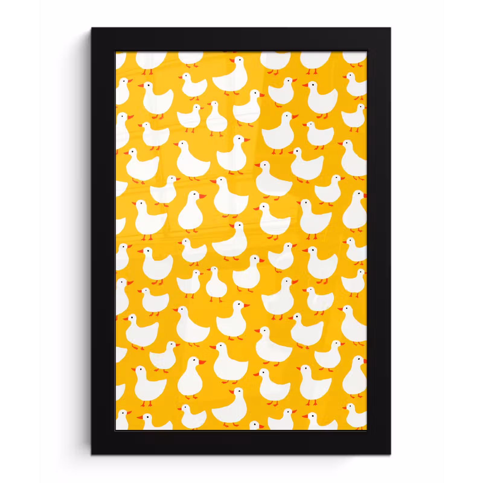 Poster met lijst - Eendjes - Patroon - Geel — 1