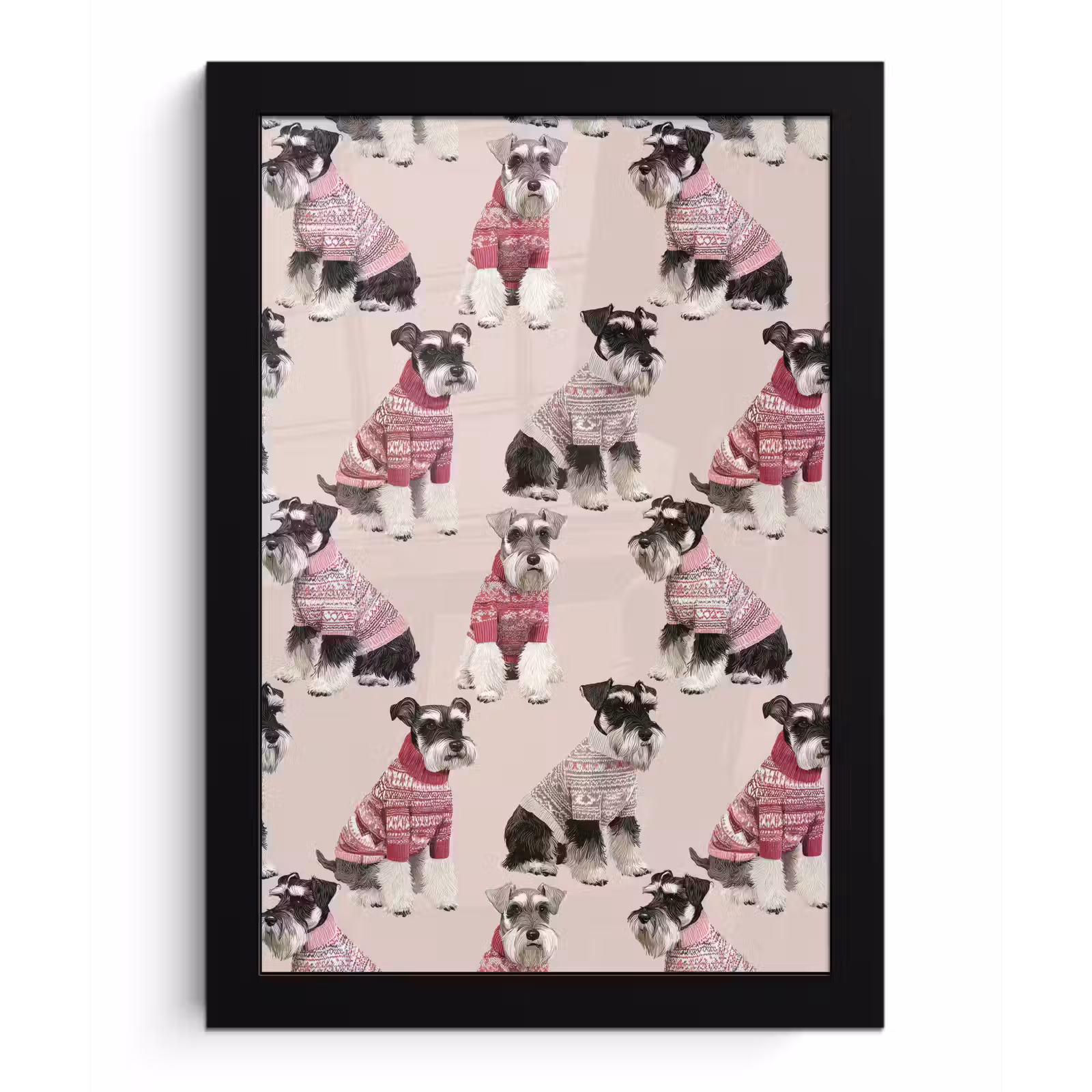 Poster met lijst - Honden - Truien - Rood — 1