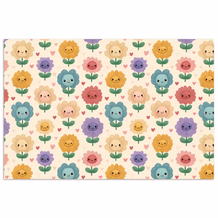 Poster - Bloemen - Hartjes - Kleurrijk — 1