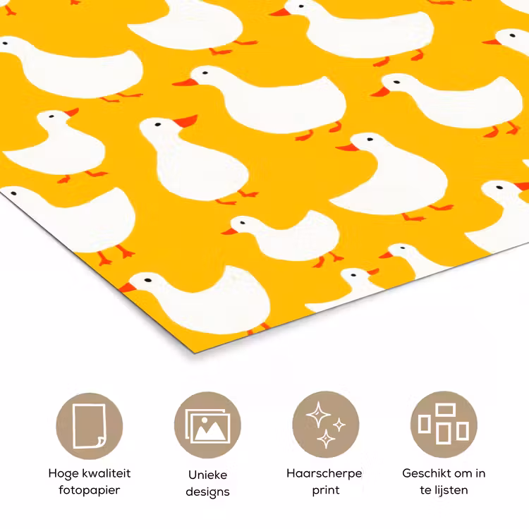 Poster - Eendjes - Patroon - Geel — 5