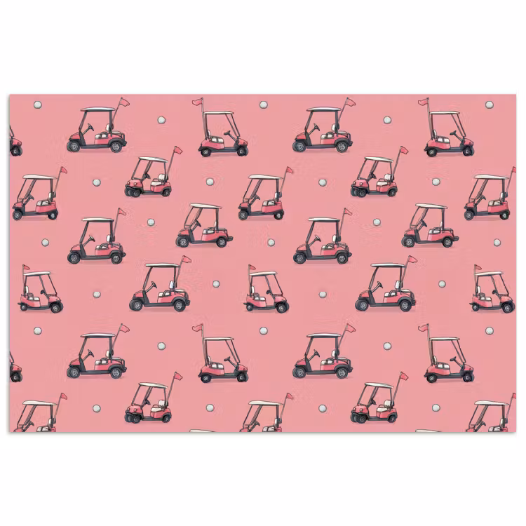 Poster - Golfkar - Retro - Roze — 1