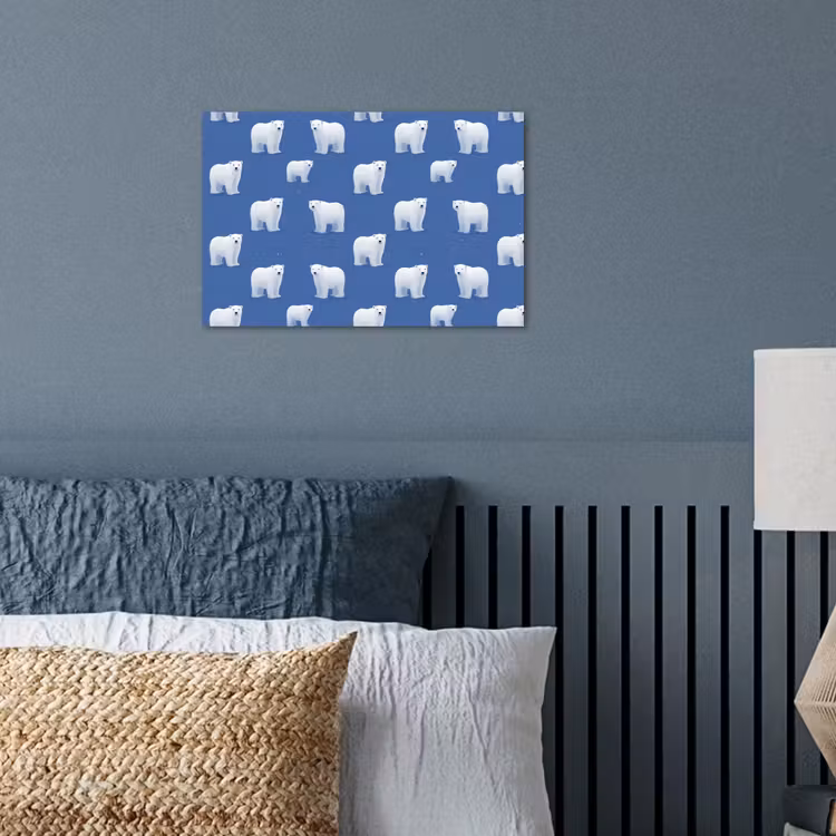 Poster - IJsbeer - Patroon - Blauw — 3