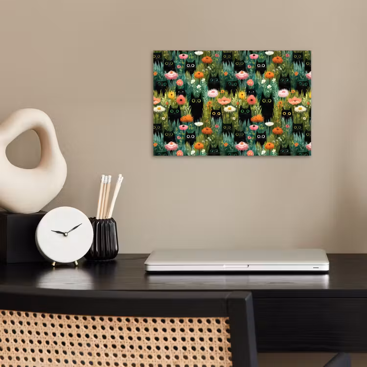 Poster - Katten - Bloemen - Kleurrijk — 2