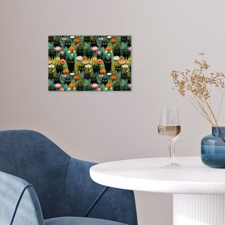Poster - Katten - Bloemen - Kleurrijk — 4