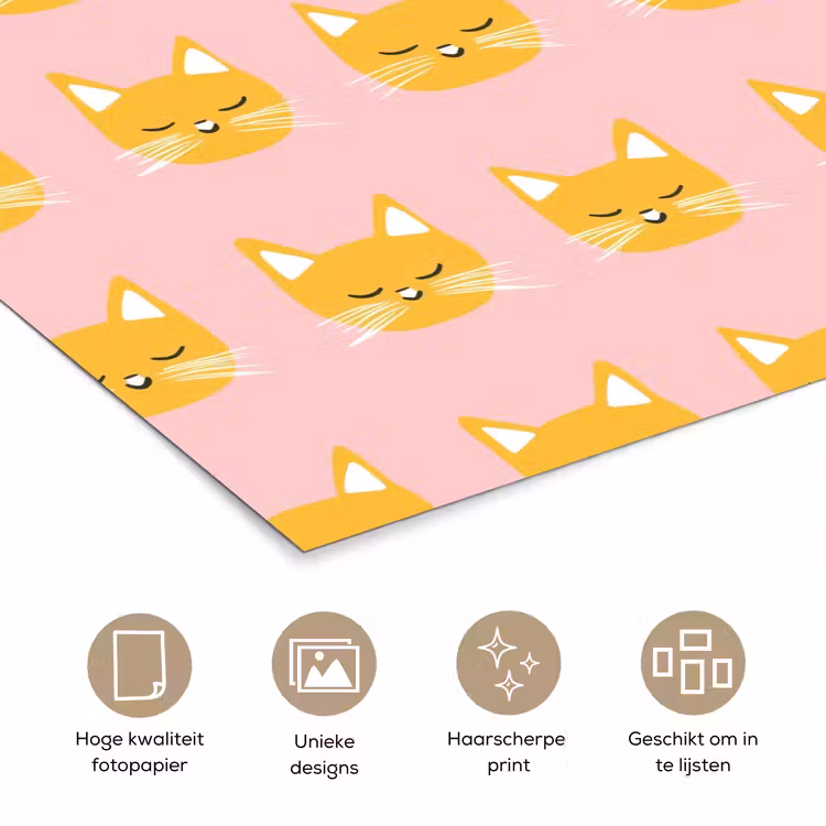 Poster - Katten - Patroon - Roze — 5