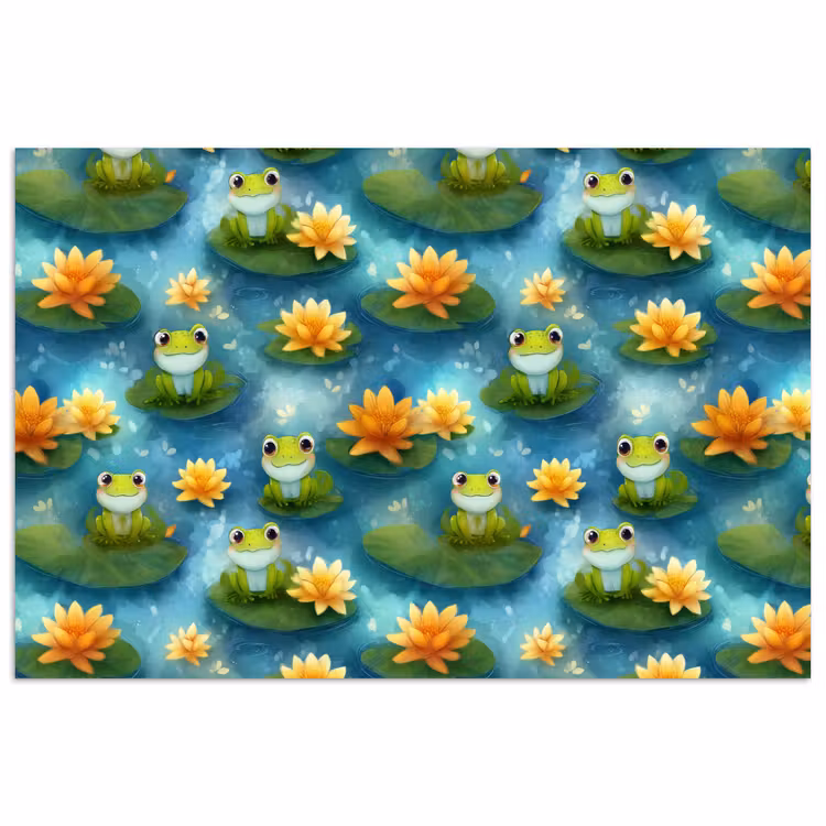 Poster - Kikker - Lelies - Groen — 1