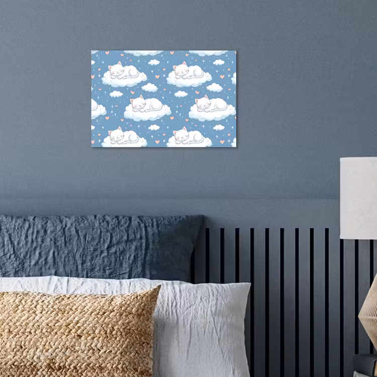 Poster - Kitten - Wolken - Blauw — 3