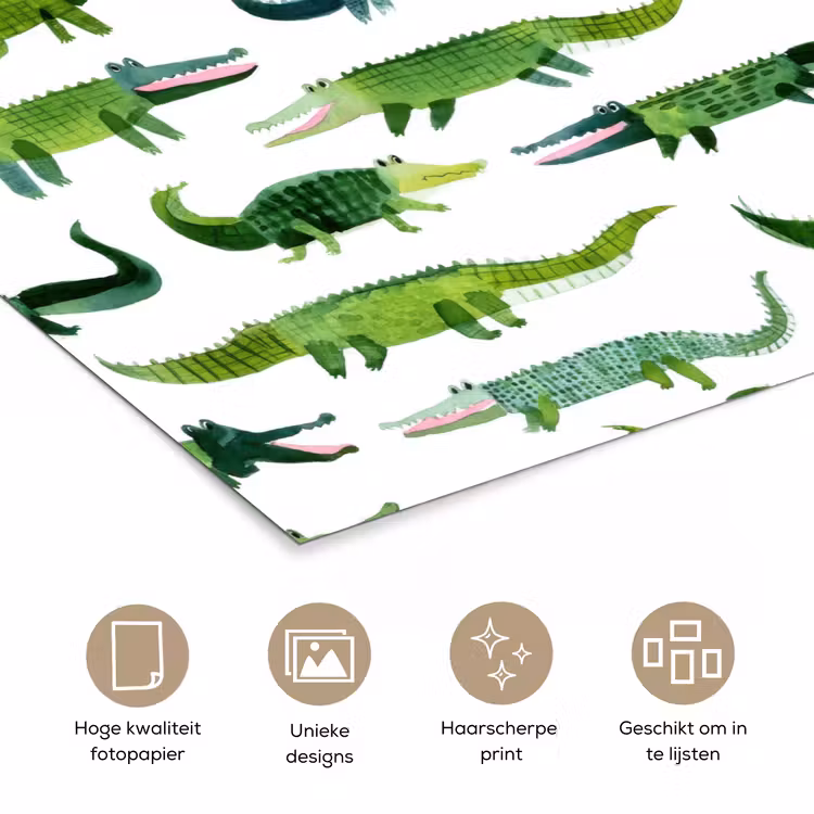Poster - krokodillen - Speels - Groen — 5