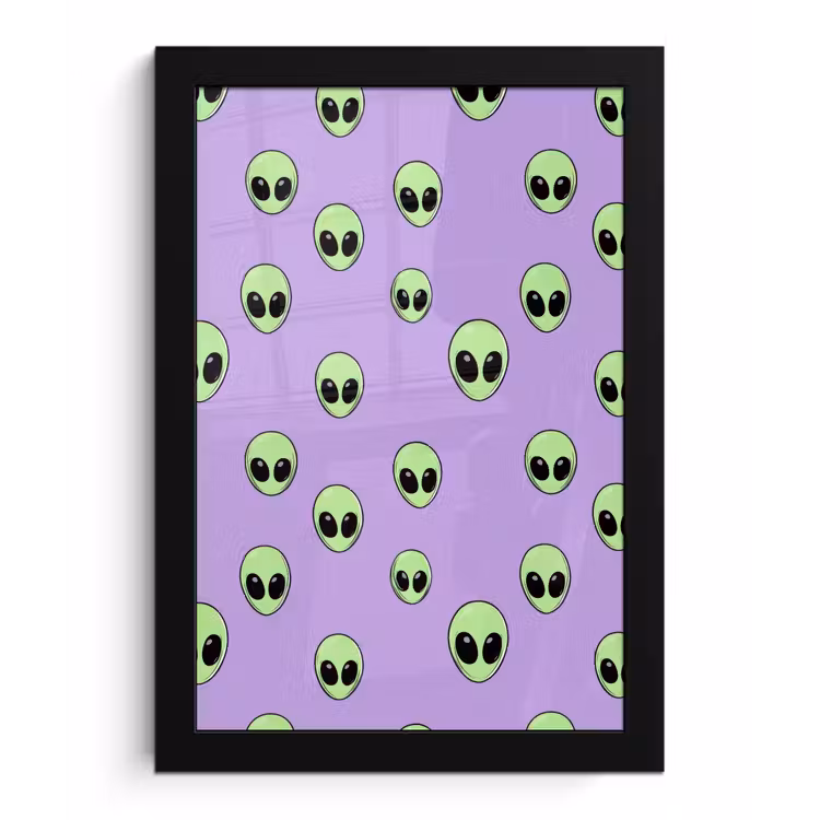 Poster met lijst - Alien - Retro - Lila — 1