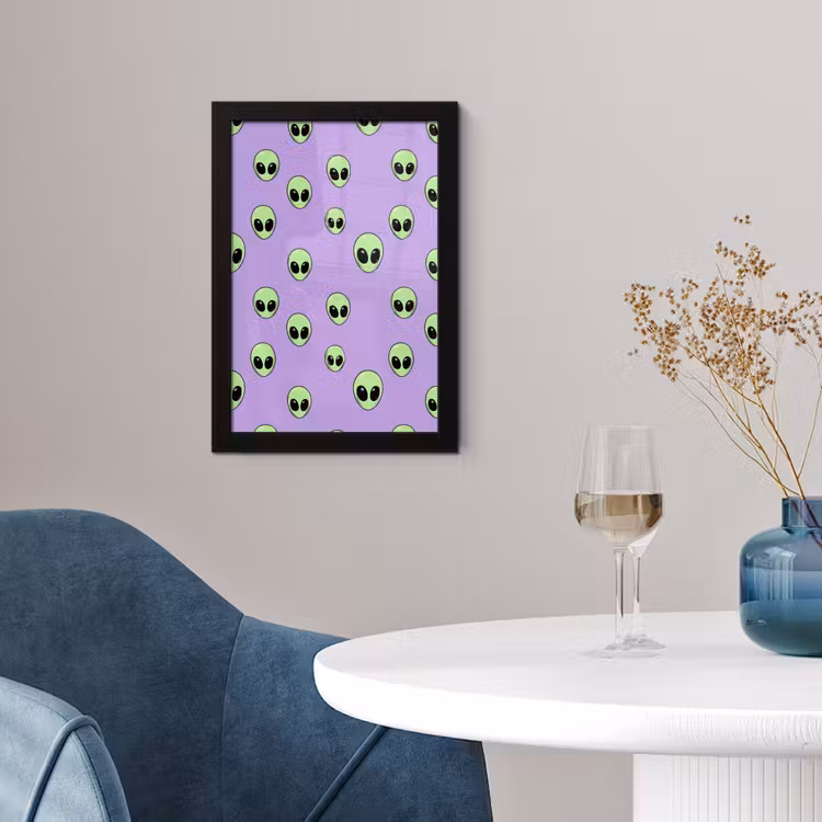 Poster met lijst - Alien - Retro - Lila — 2