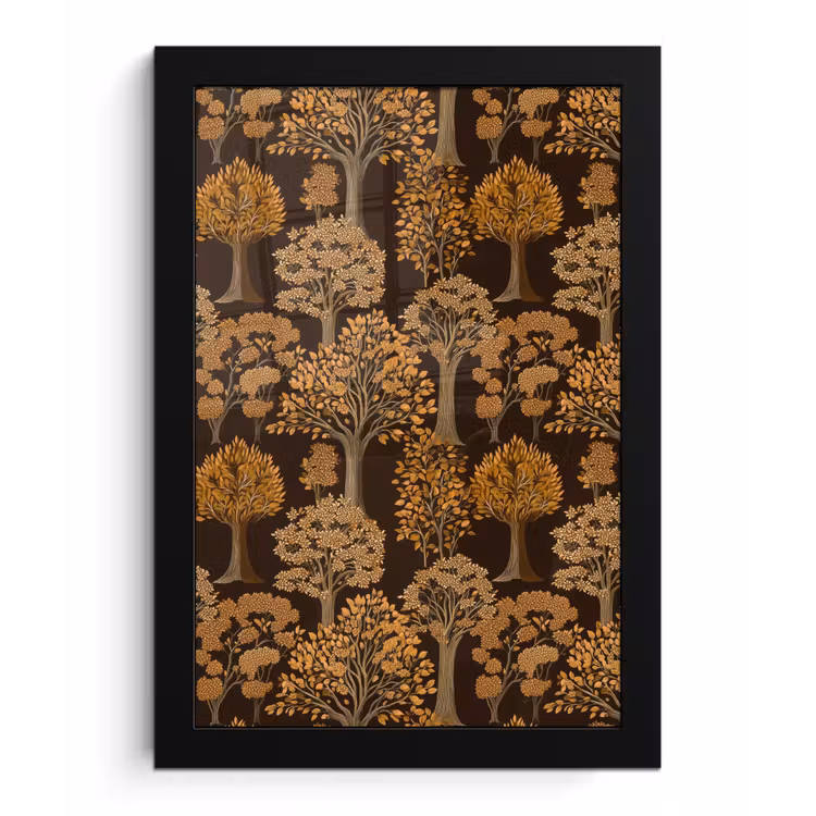 Poster met lijst - Bomen - Patroon - Bruin — 1