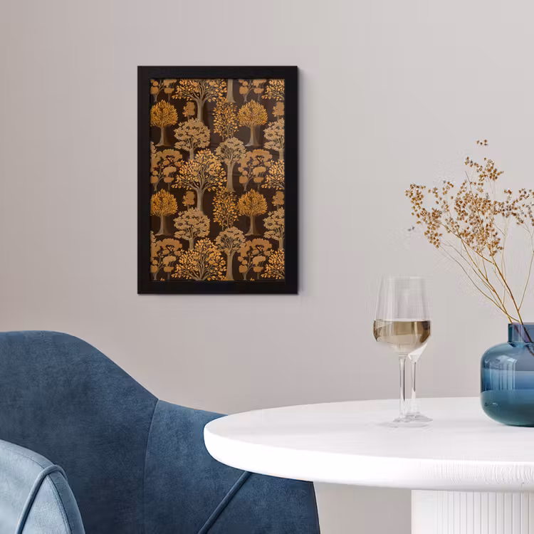 Poster met lijst - Bomen - Patroon - Bruin — 2