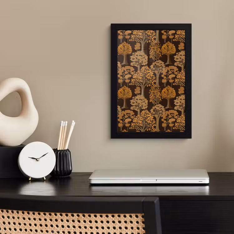 Poster met lijst - Bomen - Patroon - Bruin — 3