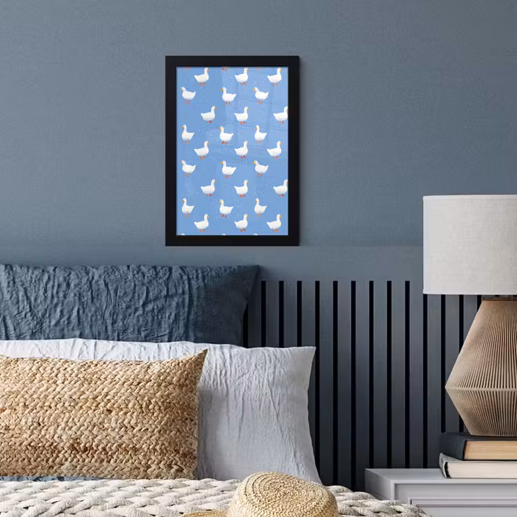 Poster met lijst - Ganzen - Elegant - Blauw — 4